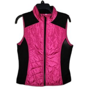 Exertek Women's Pink & Black Puffer Vest Sz M